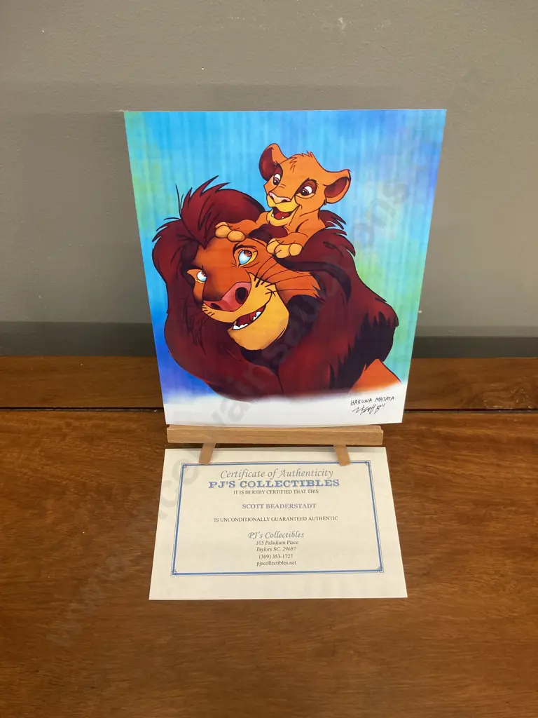 Lion King Scott Beaderstadt Signed 25 x 20cm Tribute Print With Authentication Image 1++